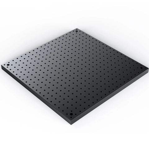High Accuracy Optical Breadboard Plate With M6 Tapped Holes 150 X 150 mm 13 mm Thick Black Anodized Aluminum 6061
