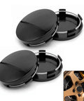 4 Pack Snap On Car Wheel Hub Center Caps Featuring Tight Stainless Steel Clips And A Sleek Black ABS Build for easy installation.