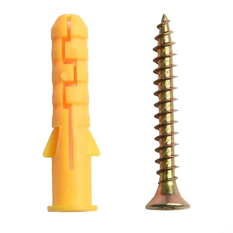 Beefy M8 Drywall Anchors Kit With Wall Expansion Screws M8x40 For Hollow Walls Zinc Plated Rust Resistant Set, plastic anchor and screw
