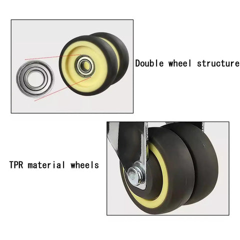 Five Piece Rollerblade Caster Wheels Featuring Smooth Tpe Rubber Rollers with double wheel structure and TPR material.