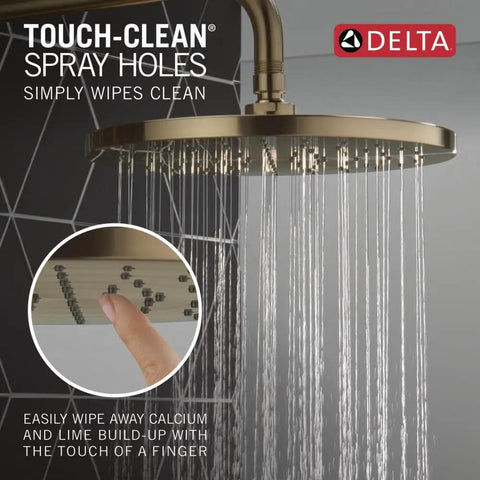 Modern Round Overhead Rain Shower Head And Handle Trim Kit In Champagne Bronze Finish Total Bathroom Glow Up With Killer Slick Design And Chill Spa Like Vibe For Daily Routines