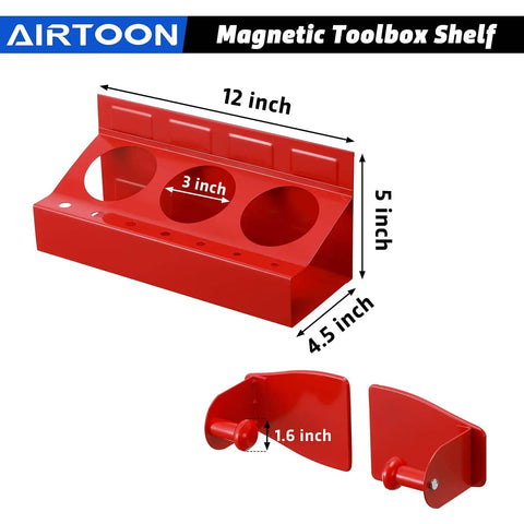 Magnetic Toolbox Tray Set 4 Piece With 6 Inch And 12 Inch Trays Paper Towel Holder 3 Spray Can Holders And 7 Screwdriver Holes