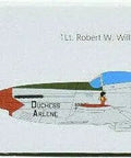 Box art showing decals for P51D Blue Nose 1 To 72 Scale Plastic Model Airplane Kit With Approximately 6 Inch Wingspan Highly Detailed Parts