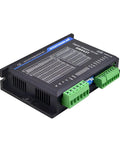 Digital stepper motor driver module, black enclosure with green terminal blocks and StepperOnline label