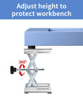 4 Pack Stainless Steel Scissor Lift Table Jack For Laser Engraver Adjustable Height Stand showing height adjustment mechanism.