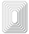 7 Piece Rectangle Frame Die Cut Set With Stitched Nesting Frames for DIY scrapbooking, card making, and gift tags, metal background cutting dies.