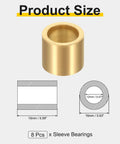 Premium Eight Piece Sintered Bronze Sleeve Bearings With Self Lubricating Cores And Wide Temp Tolerance For Heavy Duty Rig Maintenance and Smooth High Speed Projects That Nail Every Mechanical Build Without Any Grease Head Hassles, displaying size of sintered bronze bearing.