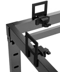 Heavy Duty Metal Mattress Holders For Bed Frame Anti Slip Slide Stops on a black metal bed frame with secure lock design.