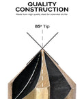 Pro Grade 5 Piece Countersink Drill Bit Set Featuring Quarter Inch Tri Flat Quick Change Shank And 82 Degree Cutting Angle close-up of 85 degree tip made from high quality steel.