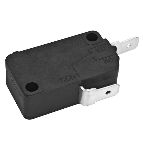 Heavy Duty Normally Closed Micro Switch With Pin Plunger And Quick Snap Actuator Pro Grade Two Pin 10A 20A 250V Component with metal connector.