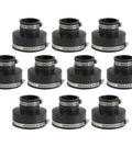 No Fuss Flexible Reducing Coupling 4 To 2 Inch Black Dwv Pipe Connector Leak Proof Rubber Joint set of ten for plumbing systems.