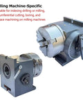Premium 3 Jaw Chuck Indexing Head With Tailstock For Horizontal Or Vertical Use On Cnc Milling Machines with rugged design and precision features.