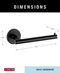 Single Post Toilet Paper Holder In Matte Black Wall Mount Rust Resistant Finish Minimalist One Arm Design For Easy Access
