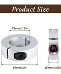 4 Pack 28mm Split Shaft Collars Set With 50mm Outer Diameter And 15mm Thick Aluminum Alloy Rust Resistant Clamp On Design For Precision Machinery CNC Robotics And Mechanical Assemblies Built Tough For Your Rig showing 28mm bore and M6 screw