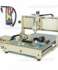 Beefy 4 Axis USB CNC 6090 Router Ball Screw Milling Machine with handwheel and 1.5kW water cooled VFD for engraving wood and metal