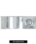 Heavy Duty Half Inch Conduit Hanger With Bolt Pack Of 50 Zinc Plated Steel Insulated Supports For EMTD And Rigid Conduits view of zinc-plated steel clip.