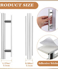 50 Pack Stick On Push Pull Drawer Pulls Adhesive Cabinet Handles ABS Plastic For Kitchen Cabinets Doors Furniture Silver dimensions