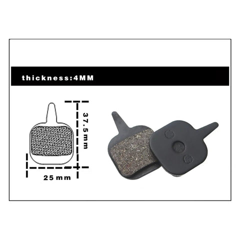 Premium Hydraulic Disc Brake Pads For Mountain And Road Bikes Featuring Gritty Resin Or Sintered Pads, 37.5x25 mm size.