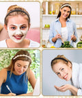 Snag These 7 Pack Of Ultra Comfy Headbands For Women Mixing Neutral Solid Knotted Padded Styles With Pearl Accents Soft Durable Daily Wear Essentials To Upgrade Any Fit. Collage of women wearing various padded headbands in daily routines.