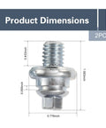 Battery Terminal Bolts 3/8-16 Post Extender Short Stud For GM Vehicles side view with dimensions, zinc-coated steel
