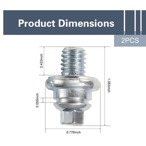 Battery Terminal Bolts 3/8-16 Post Extender Short Stud For GM Vehicles side view with dimensions, zinc-coated steel