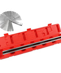 24 Inch Machinist Precision Steel Straight Edge Tool with Feeler Gauges in red case for checking cylinder heads and engine blocks