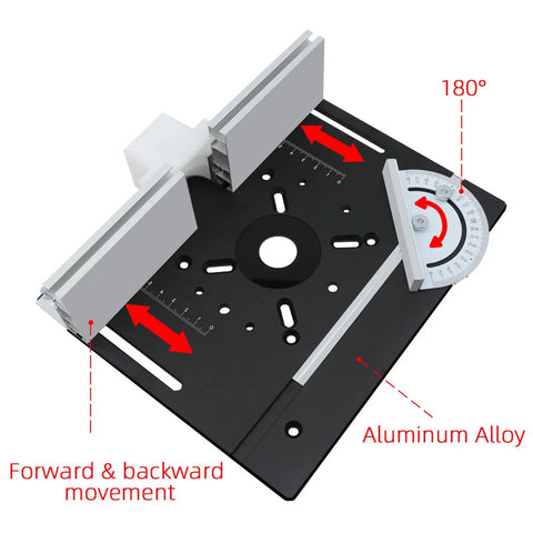 DIY Router Lift Kit With Table Lift System For Router Table Insert Base Plate, 48mm Lifting Capacity, Clamp Range 2.51 To 2.58 Inches, Aluminum And Stainless Steel Build For Woodworking Slotting Trimming Machines, aluminum alloy base
