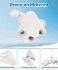 Pontoon Gate Latch Replacement Kit for Marine Boats, 4 Pack, universal latches close-up, white polypropylene, triangle design.