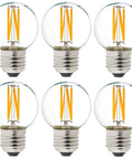 Dimmable G16.5 LED Bulb 4W 2700K Warm White 400 Lumens E26 Globe For Ceiling Fans Chandeliers Vanity Lights 120V 6 Pack