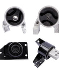 Hyundai Accent Kia Rio Rio5 Engine And Transmission Motor Mount Set Of Four 1 6L L4 Replacement OE Direct Fit A7159 9309 A7152 9308 A7136 9324 Fits 2006 To 2011 Models, showing four motor mounts of metal and rubber material.