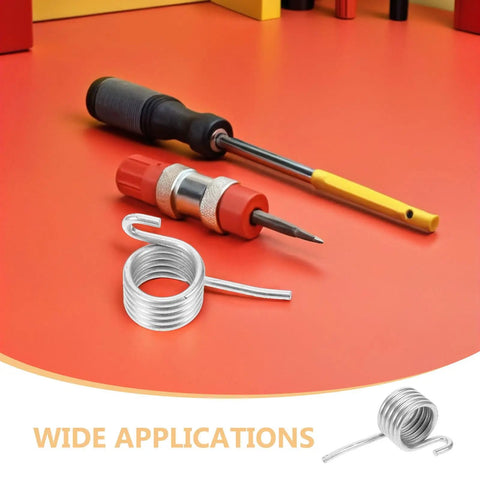 Heavy Duty 6 Pack Stainless Steel Compression Springs For Mop Bucket Replacement To Boost Water Squeeze Power And Ensure Tough Long Lasting Performance For Professional Cleaning Jobs Today on a workspace with tools.