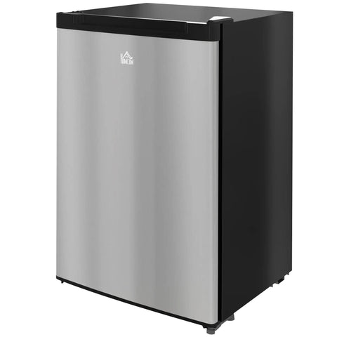 Solid 3 Cubic Foot Compact Upright Freezer With No Fuss Controls And Reversible Door Plays Nice In Tight Apartments Or Busy Kitchens While Keeping Your Frozen Stash Ice Cold In Bright Silver, showing a sleek silver and black design.