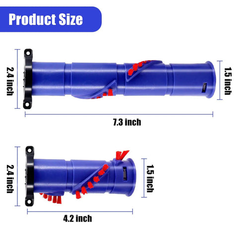 Anti Winding Roller Brush for DC65 DC66 Robotic Vacuum Cleaner Replacement Bar Roll dimensions with adjustable rotation