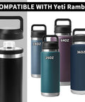 Screw Top Lid Replacement For Yeti Rambler Cups, No Cap Leakproof Chug Cap That Fits All Rambler 18oz 26oz 36oz 64oz