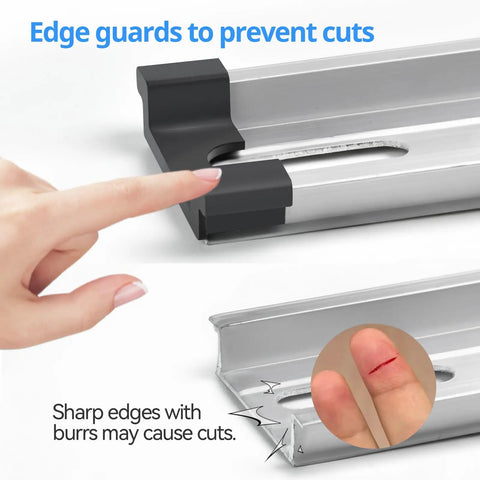 Easy Snap DIN Rail Protective Cover For 35mm Wide Standard Rails, RoHS Certified PA66 Nylon Guard preventing scratches.