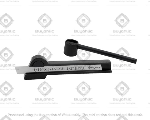 Straight Shank Lathe Parting Tool Holder with HSS blade and handle for narrow groove cutting