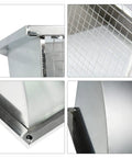 Heavy Duty 8 Inch Stainless Steel Exhaust Vent Cap For Outdoor Wall With Mesh Screen, close-up on corners and mesh detail
