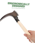 All In One Multi Functional Gardening Weeding Tool With Dual Blade Manganese Hook Portable Ergonomic Handle in hand view