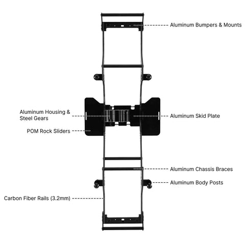Low Center Gravity Carbon Fiber Chassis Kit With Center Transmission For 1 To 10 RC Crawlers Upgrade, aluminum components