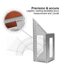 Digital Caliper, Woodworking Angle Ruler 45-90 Degree Aluminum Alloy Square with precise measurement markings.
