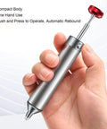 Manual Desoldering Pump Solder Sucker Tool With Anti Clogging Silicone Tip For Easy Solder Removal held in hand