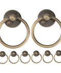 8 Pack Old School Vintage Metal Drop Ring Drawer Pulls Zinc Alloy Handles For Dressers And Cabinets Antique Style