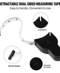 Three Piece 60 Inch Body Measuring Tape Set With Self Tightening Retractable Dual Sided 150cm Telescopic Gauge for one hand use