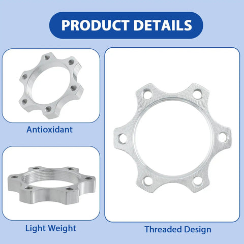4 Pack 44mm Disc Brake Adapter For Bicycle Hubs To 6-Bolt Rotors, Aluminum Alloy Flange, Silver Adapter Details