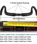 Ultra Light 31.8mm Carbon Road Bike Handlebar 400mm Wide Internal Routing 3K Matte Black Drop 127mm Reach 104mm T700 Fiber Lightweight