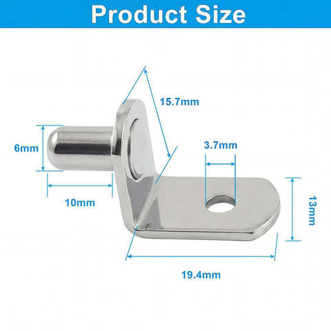 Quarter Inch L Shaped Metal Shelf Pins With Rubber Sleeves 30 Pieces Silver Cabinet Shelf Supports dimensions