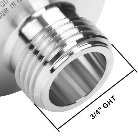 DERNORD sanitary 3/4 in GHT male garden hose thread pipe fitting to 1.5 in tri-clover, silver metal