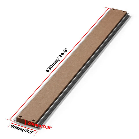 Side view of Hybrid Aluminum And MDF Spoilboard Table for CNC Router Upgrade, measuring 840 x 600 x 15mm