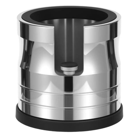 Stainless Steel 58mm Espresso Tamping Station And Portafilter Stand For Home Brewers With Adjustable Height Base and Non Slip Grip.