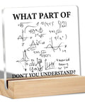 Funny Math And Engineering Desk Sign Acrylic 4 By 4 Inch Plaque Gift For Engineers Teachers And Students Office Decor With Formulas